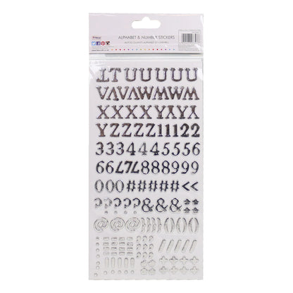 Simply Creative Alphabet & Number Stickers - Silver Foiled (SCSTK018)