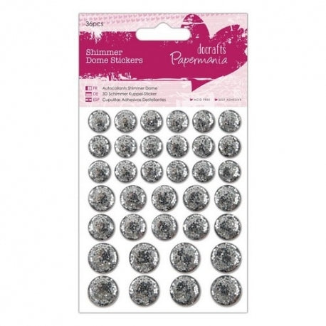 Shimmer Dome Stickers (36pcs) - Silver (PMA 805915)