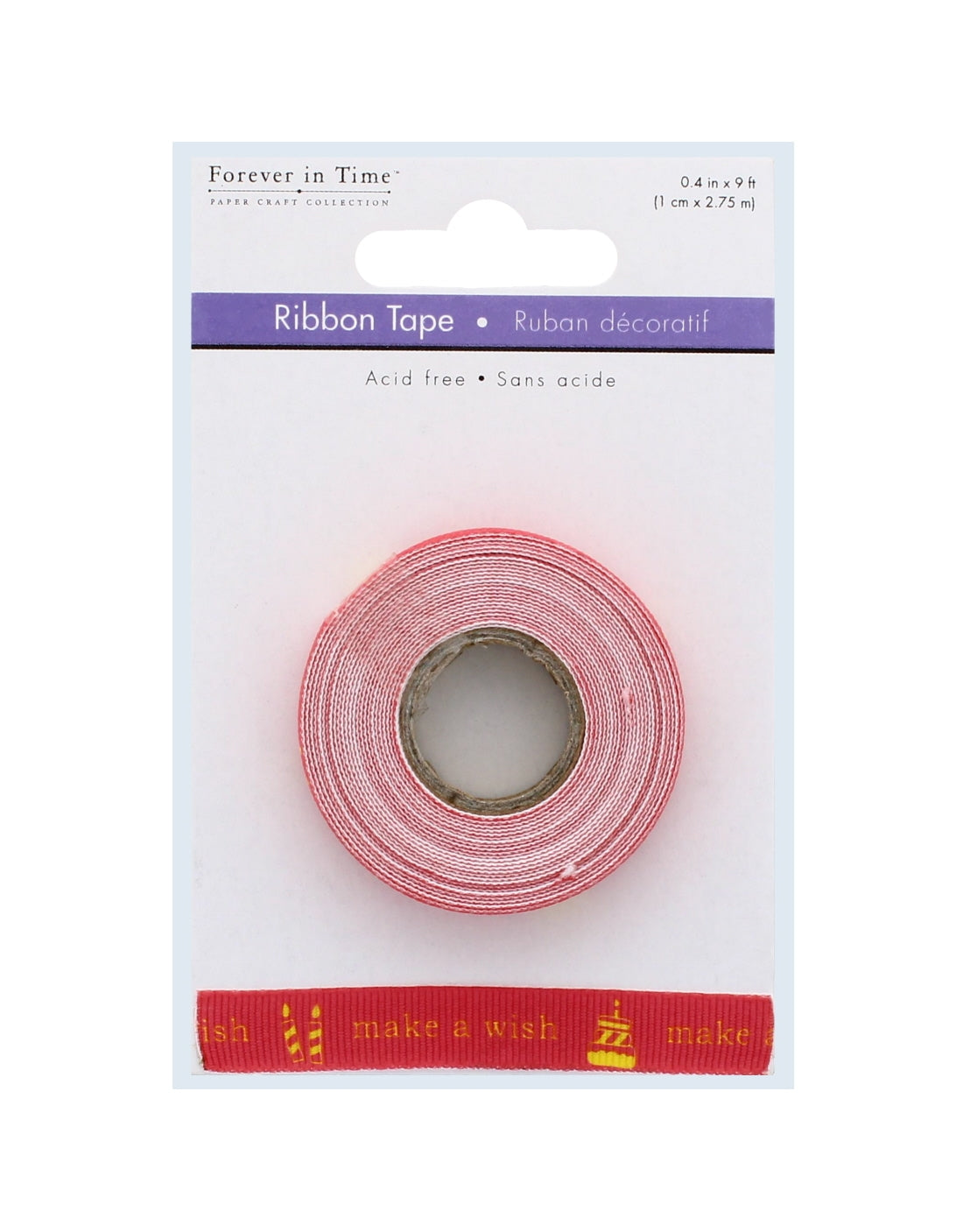 Make A Wish Pink Ribbon (1cm x 2.75m) (ST574-10)
