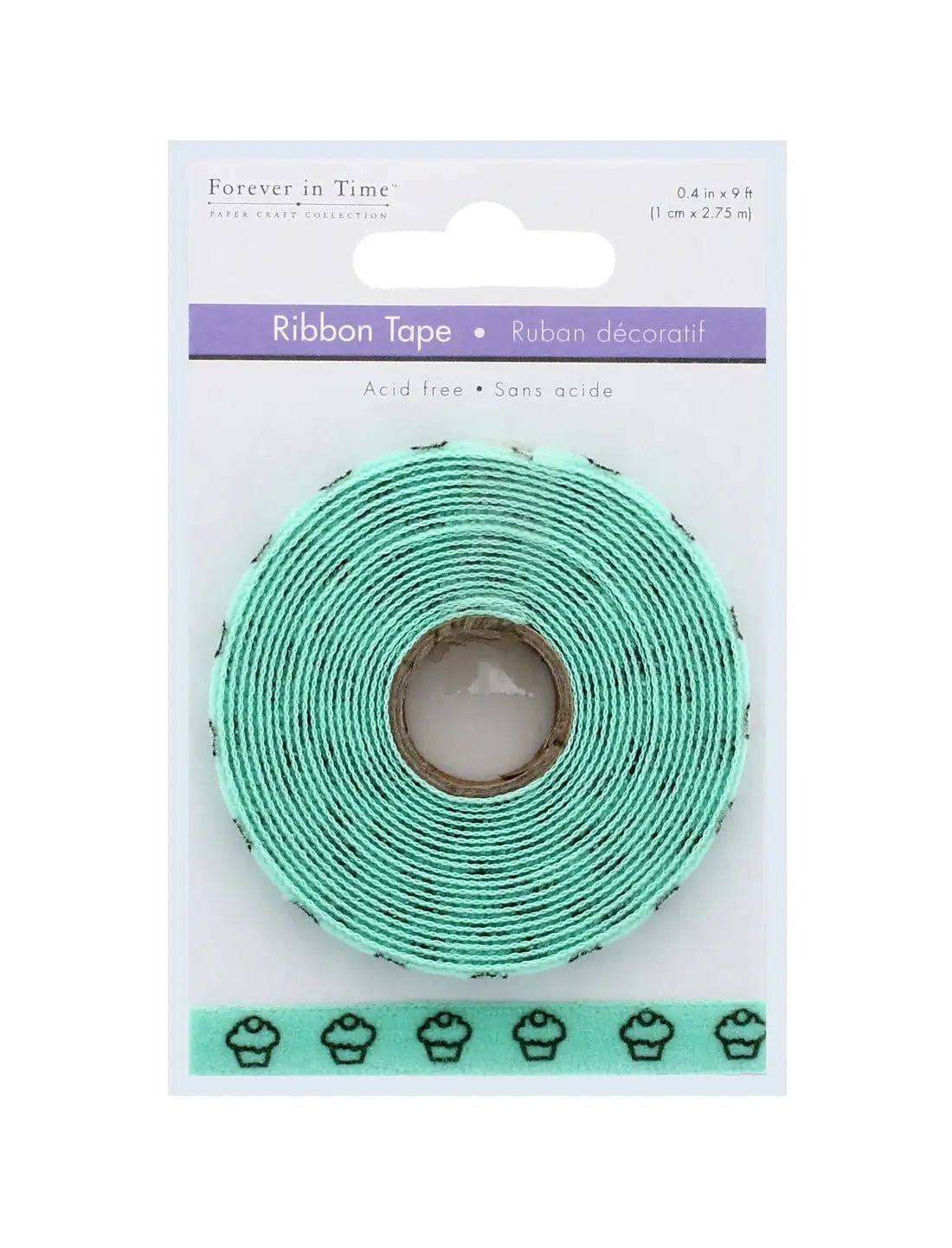 Mint Cupcake Ribbon (1cm x 2.75m) (ST574-16 ) - Printable Heaven