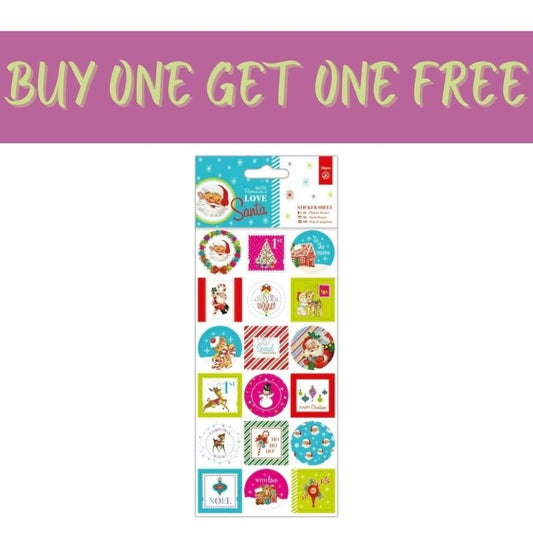 2 FOR 1 OFFER - Sticker Sheet (36pcs) - Love Santa (PMA 157967)