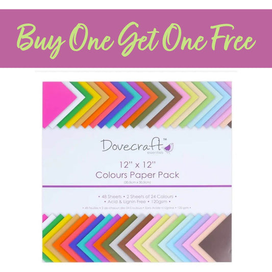 2 FOR 1 OFFER - Dovecraft Colours Value 12x12 Paper Pack (DCDP59)