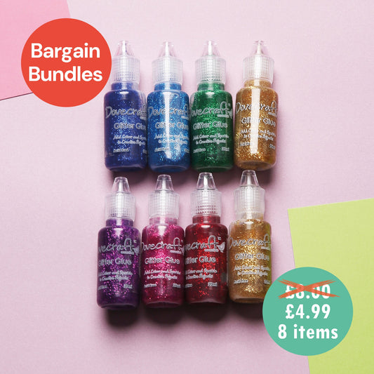 Dovecraft Glitter Glue - Multi-pack (8 bottles)
