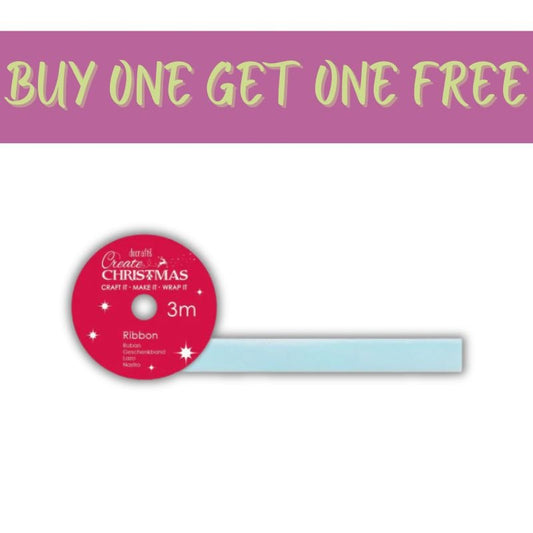 2 FOR 1 OFFER - Create Christmas Velvet Ribbon (3m) - Pale Blue (PMA 367964) - Printable Heaven