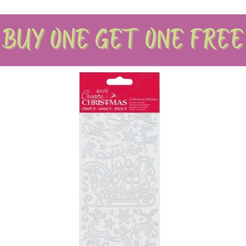 Fast Bundle’s 2 FOR 1 OFFER - Rainbow Outline Stickers - Reindeer (PMA 810931) are shown below a purple banner with yellow-green text reading, Buy One Get One Free.