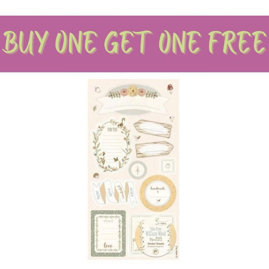 2 FOR 1 OFFER - Sticker Sheet - Tales from Willson Wood (PMA DCM 078 ) - Printable Heaven