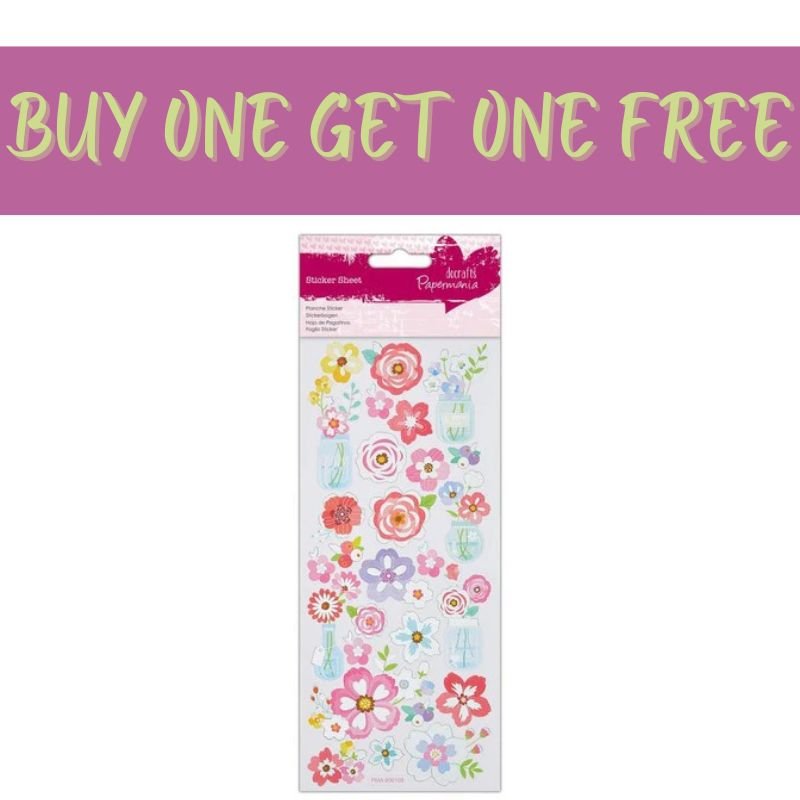 2 FOR 1 OFFER - Foil Stickers - Flower Jars (PMA 806108)