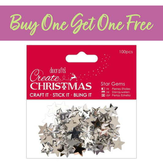 2 FOR 1 OFFER - Star Gems (100pcs) - Silver (PMA 351910)