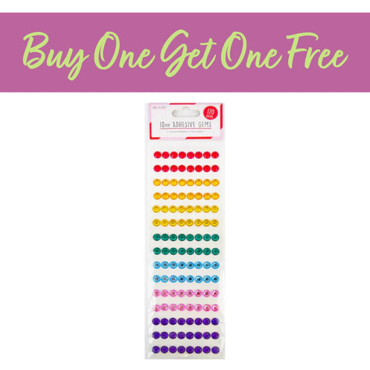 2 FOR 1 OFFER - Love to Craft 10mm Gems - Rainbow (LCDOT037C)