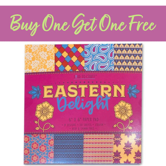 2 FOR 1 OFFER - Love to Craft 6x6 Paper Pad - Eastern Delight (LCPAP001)