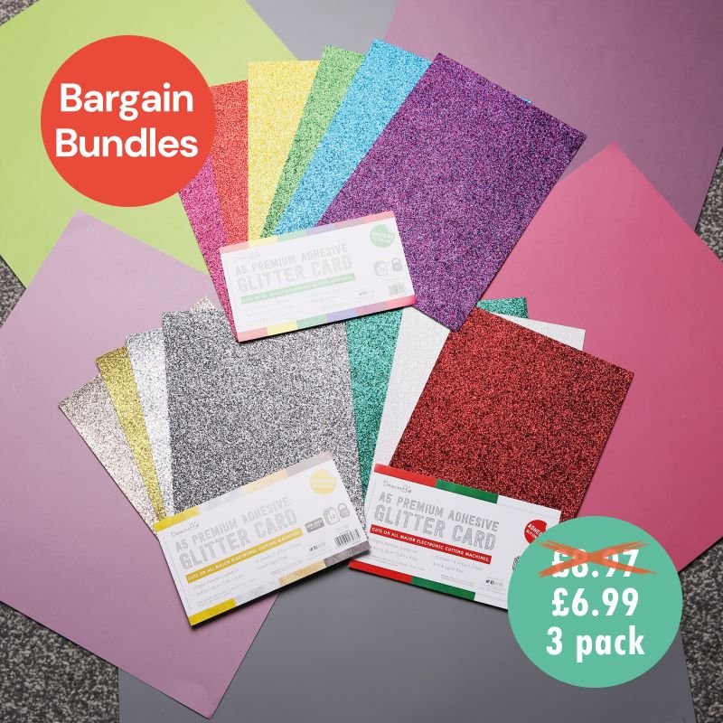 A5 Adhesive Glitter Sheets - 3 Pack Bundle