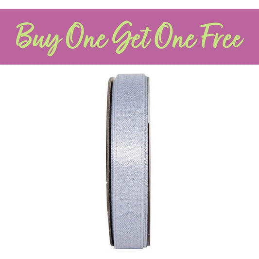 2 FOR 1 OFFER - 3m Ribbon - Glitter Satin - Snow White (ANT 378501)