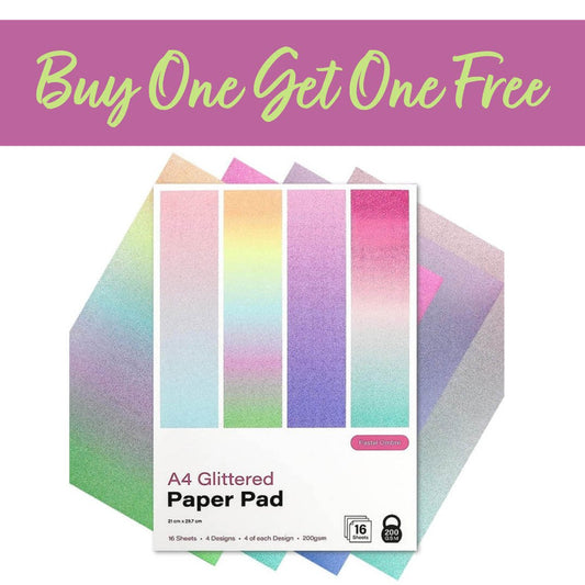 2 FOR 1 OFFER - A4 First Edition Pastel Ombre Glitter Paper Pad (FEPAD265)