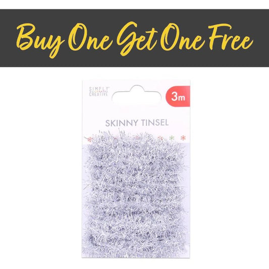 2 FOR 1 OFFER - Simply Creative Skinny Tinsel Silver (SCTOP067X19)