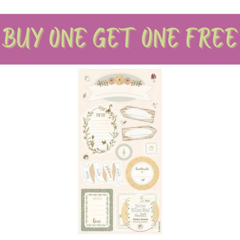 2 FOR 1 OFFER - Foil Stickers - Sticker Sheet - Tales from Willson Wood (PMA DCM 078)