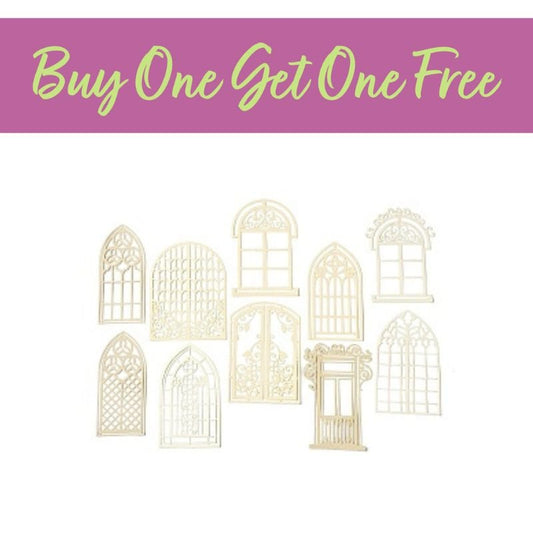 2 FOR 1 OFFER - Vintage Lace Cut Arch Scrapbook Sheets (10 Pack) (DIY-G118-04A)
