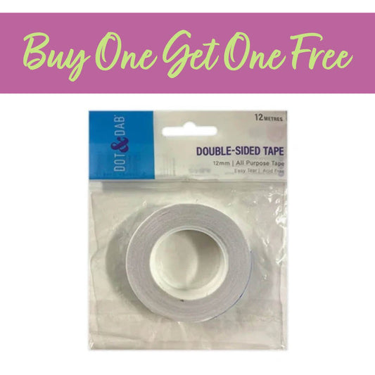2 FOR 1 OFFER - Dot & Dab Double-Sided Tape 12mm x 12m (DCBS05)
