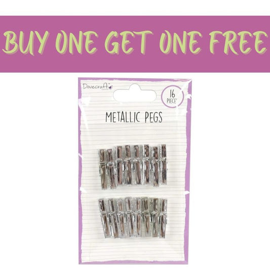 2 FOR 1 OFFER - Dovecraft Metallic Pegs - Silver (DCBS172) - Printable Heaven
