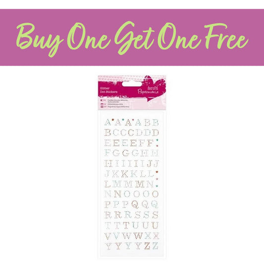 2 FOR 1 OFFER - Glitter Dot Stickers - Upper Case Alphabet (PMA 818201)