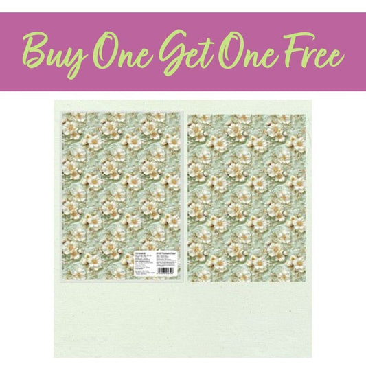 2 FOR 1 OFFER - Green Festive Florals Papers (5 Sheets) (PW-WG0EF52-02)