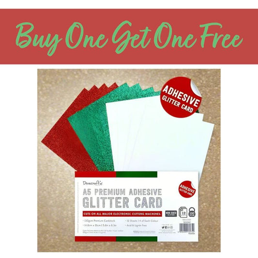 2 FOR 1 OFFER- A5 Adhesive Glitter Sheets Festive (DCGCD047)