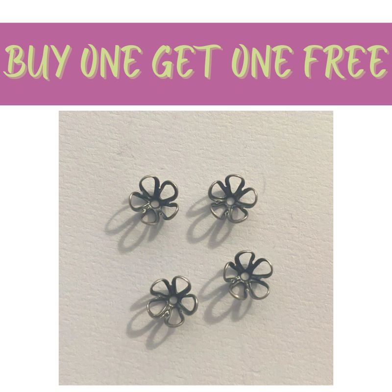 2 FOR 1 OFFER - Trinity Brass 6mm Pewter Open Petal Bead Cap (12pcs) (BCP127 - AS) - Printable Heaven