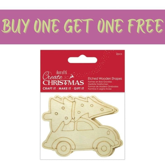 2 FOR 1 OFFER - Car Wooden Shapes (2pcs) (PMA 359940)