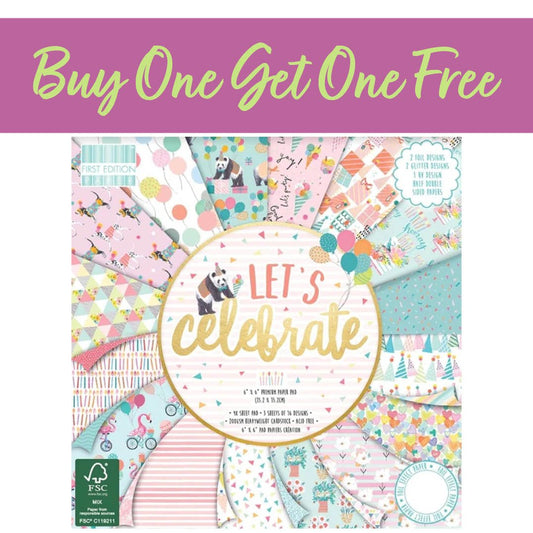 2 FOR 1 OFFER - First Edition 6 x 6 Paper Pad - Let's Celebrate (FEPAD190)