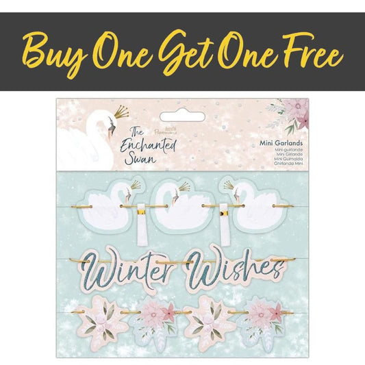 2 FOR 1 OFFER - Papermania Mini Garlands (3 x 35cm) - The Enchanted Swan (PMA 105103)