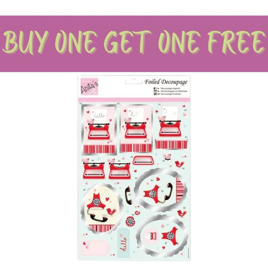 2 FOR 1 OFFER - Foiled Decoupage - You're My Type (ANT 169835) - Printable Heaven
