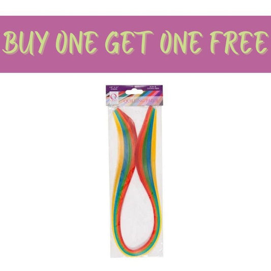 2 FOR 1 OFFER - 3mm Quilling Paper Strips (100pcs) 1/8 x 21 - Brights (5 Colours) (QCR 873104 ) - Printable Heaven