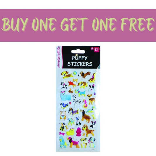 2 FOR 1 OFFER - Simply Creative Puffy Stickers - Dogs (SC076) - Printable Heaven