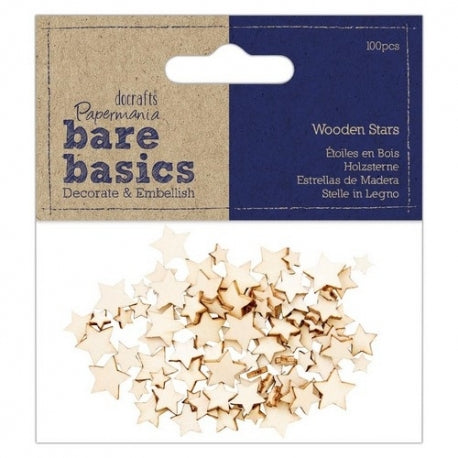 Wooden Stars (100pcs) - Bare Basics (PMA 174727)