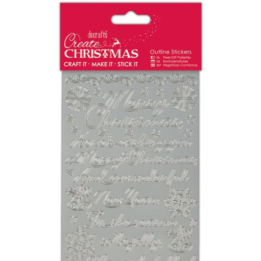 Outline Stickers - Traditional Christmas Verses - Silver (PMA 810913)