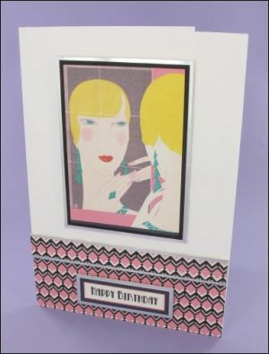 Dame au Miroir Large Birthday card