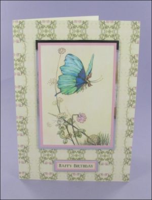 Warwick Goble Azure Butterfly card