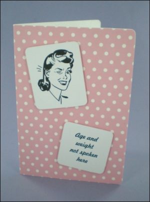 Winking Lady 50s Style Card