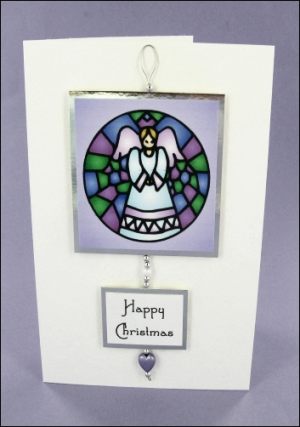 Stained Glass Window with Beads card