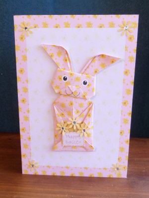 Origami Easter Bunny Pink